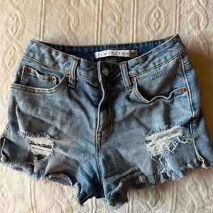 Tinseltown Blue Distressed Jean Shorts